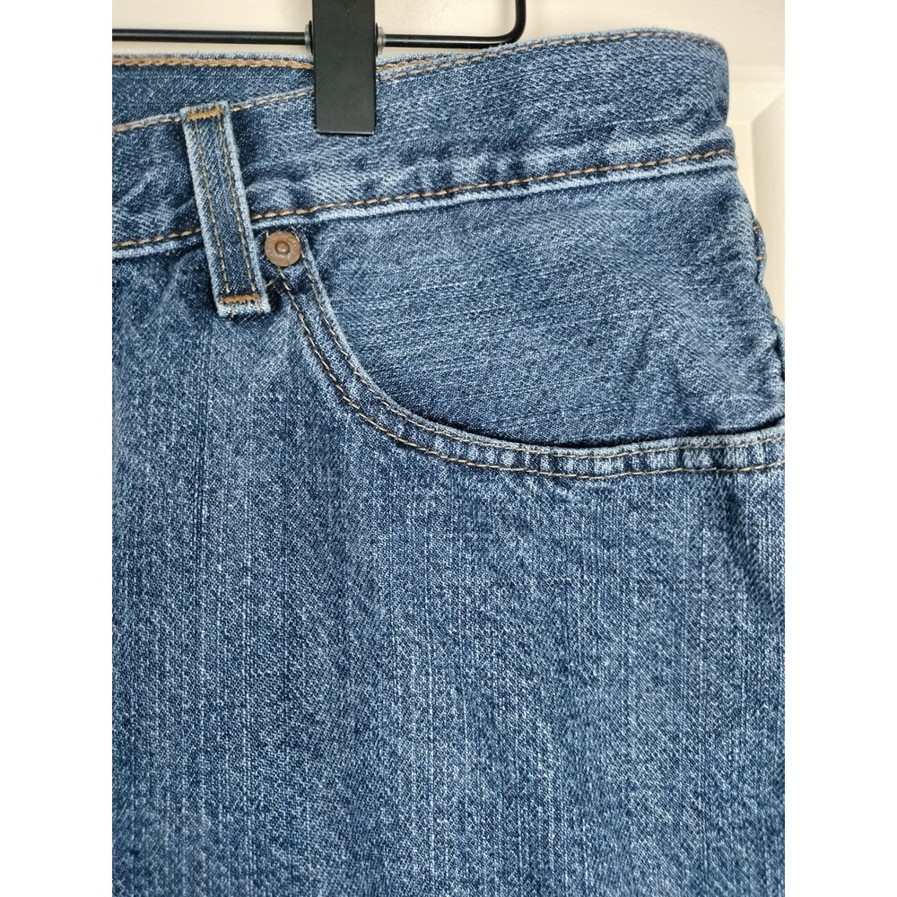 Levis 505 Jean Shorts Mens 34(33) Blue Dark Stonewash WaterLess Regular Fit 10" - Picture 15 of 15